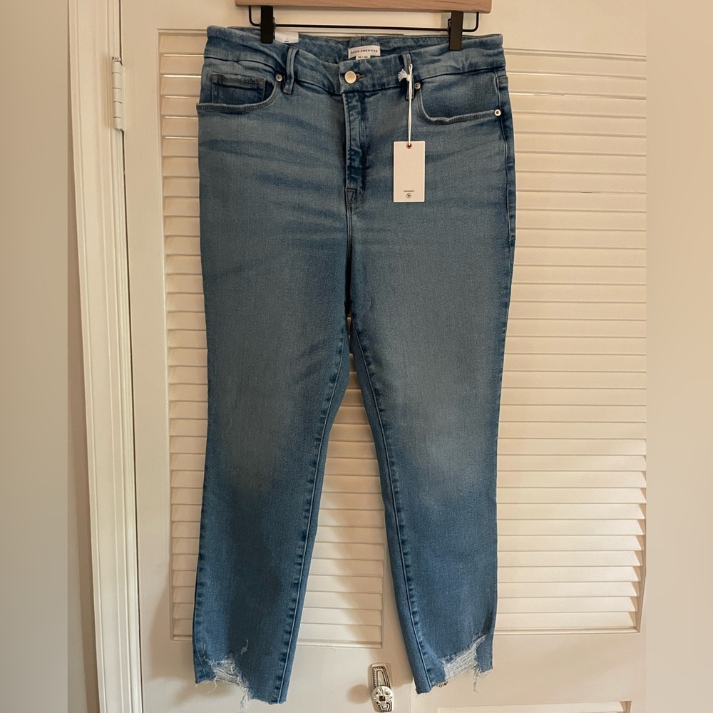 Good American Light Blue Ankle Jeans